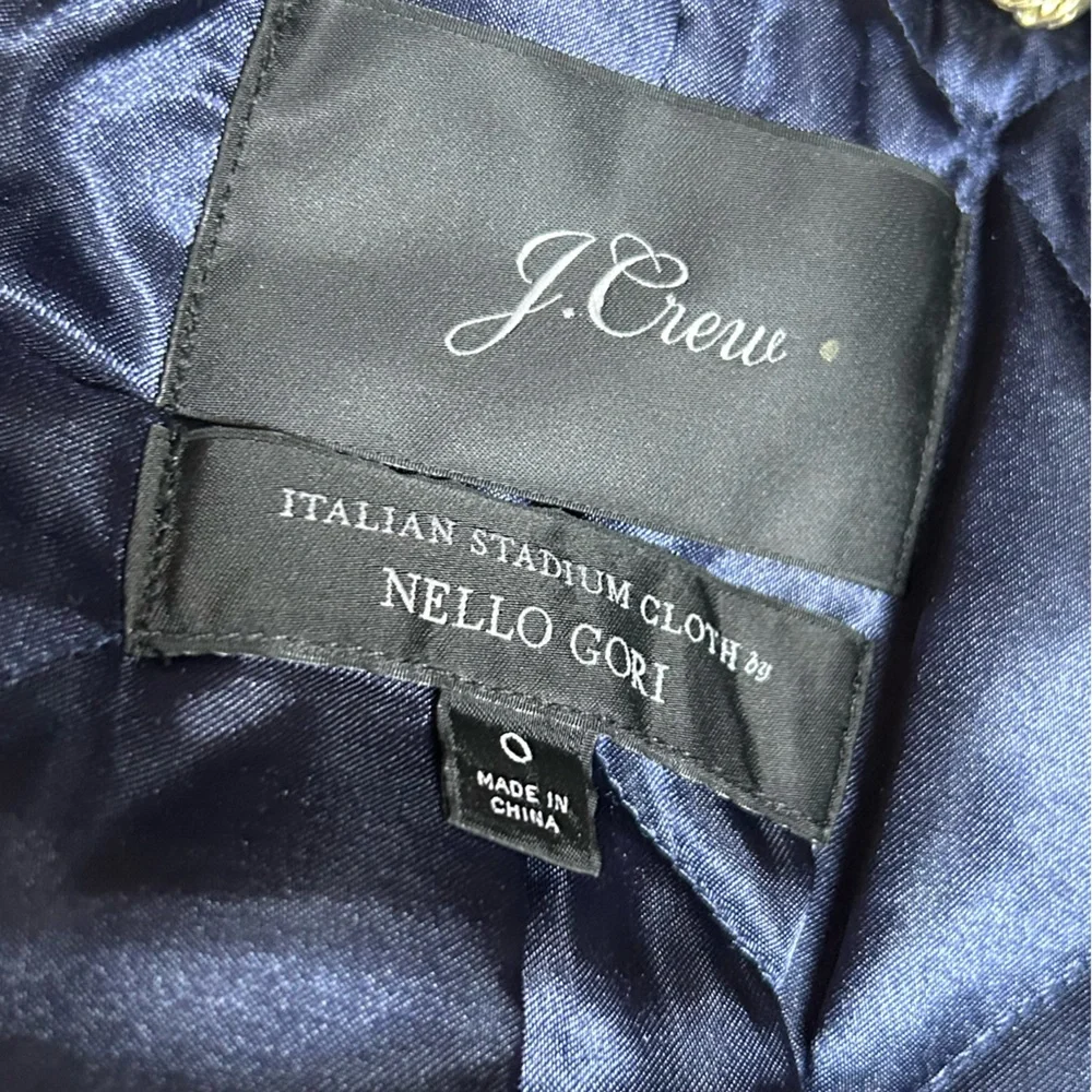 J.Crew Black Lodge Coat in Italian Stadium-Cloth Wool Sz 0